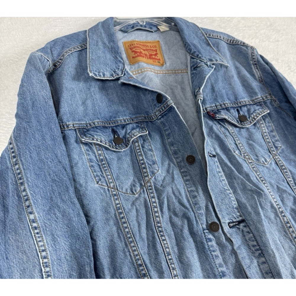 Levi's Trucker Jacket Mens XXL *Fits XL* Faded Wash Outerwear Classic Button Up - Picture 6 of 16